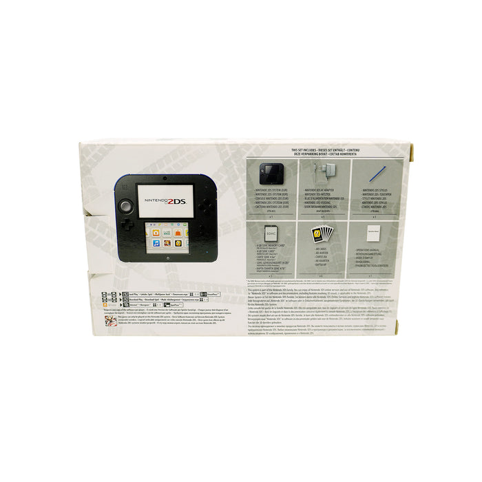 Nintendo 2DS Konsole Bundle mit Mario Kart 7 in Originalverpackung - Produktfoto Rückseite