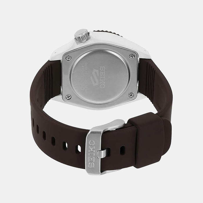 5 Sports Men Automatic Black Dial Analog Silicone Watch SRPG77K1