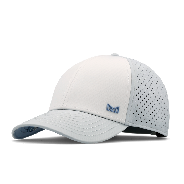 The angled view of the melin Vintage Fit A-Game Icon Hydro hat in clear lake