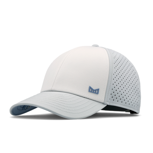 The angled view of the melin Vintage Fit A-Game Icon Hydro hat in clear lake