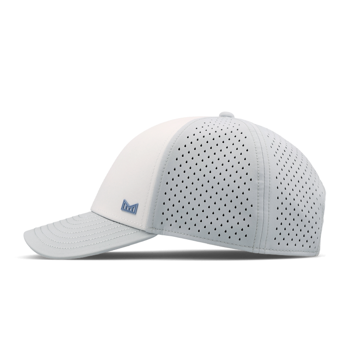 The side view of the melin Vintage Fit A-Game Icon Hydro hat in clear lake