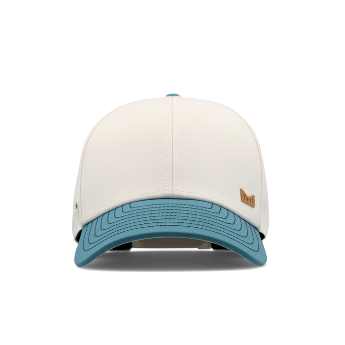 The frontal view of the melin Vintage Fit A-Game Icon Hydro hat in riverwalk
