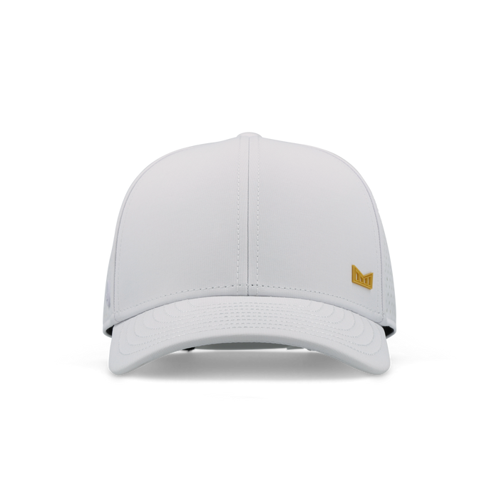 The front view of the melin A-Game Hydro  Vintage Fit in  White / Gum
