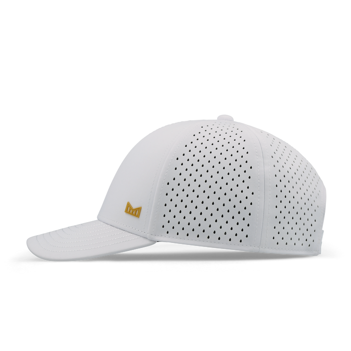 The side view of the melin A-Game Hydro  Vintage Fit in  White / Gum