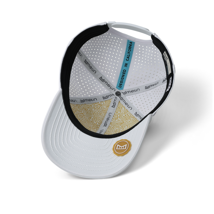 The inside view of the melin A-Game Hydro  Vintage Fit in  White / Gum