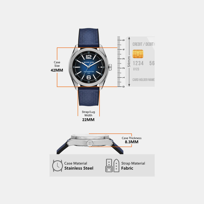 Accelerator 2 Men Quartz Blue Dial Analog Fabric Watch MK9174