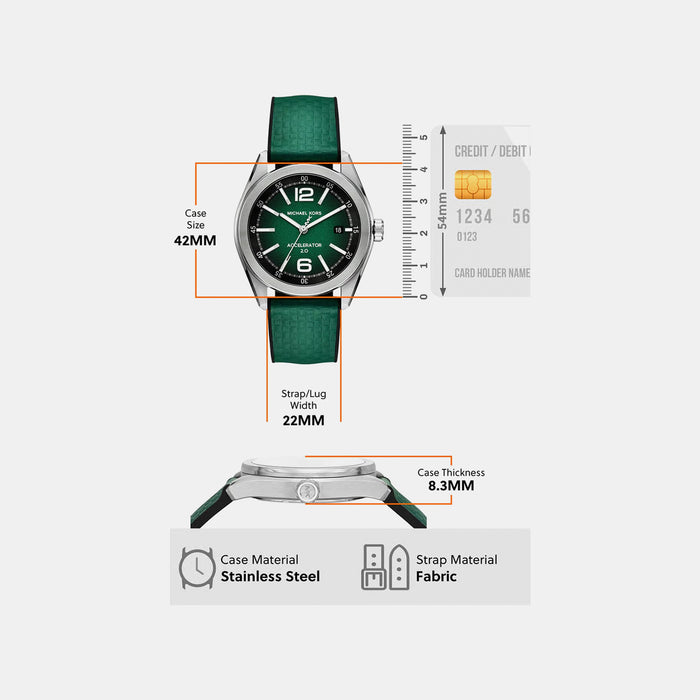 Accelerator 2 Men Quartz Green Dial Analog Fabric Watch MK9173