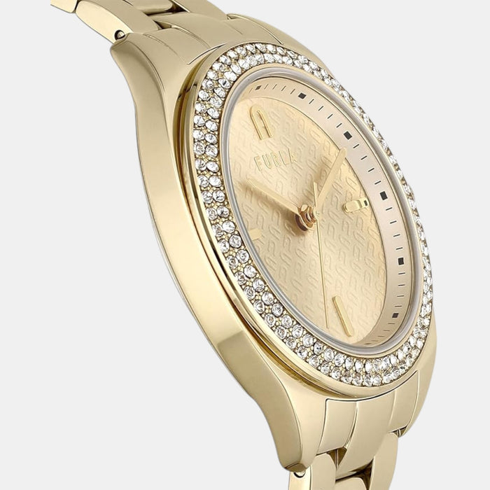Athleisure Women Quartz Champagne Dial Analog Stainless Steel Watch WW00038003L2