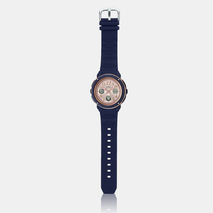 Baby-G Women Quartz Rose Gold Dial Analog-Digital Resin Watch BX136