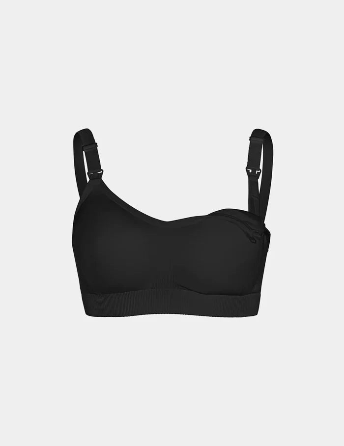 | View of BlissFit™ Nursing Bra shown front-facing against a light gray background | Black