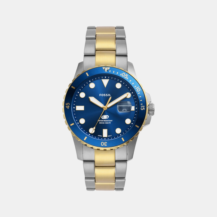 Blue Dive Men Quartz Blue Dial Analog Stainless Steel Watch FS6034