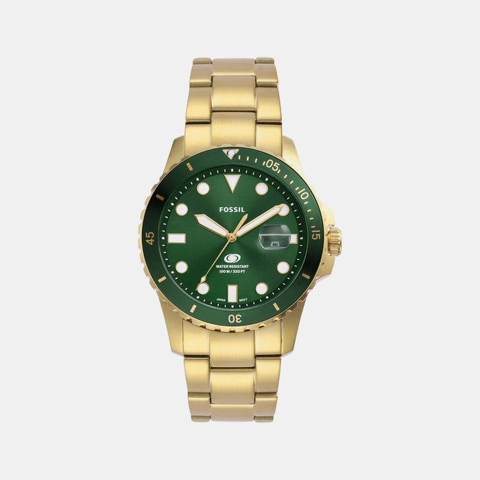 Blue Dive Men Quartz Green Dial Analog Stainless Steel Watch FS6030