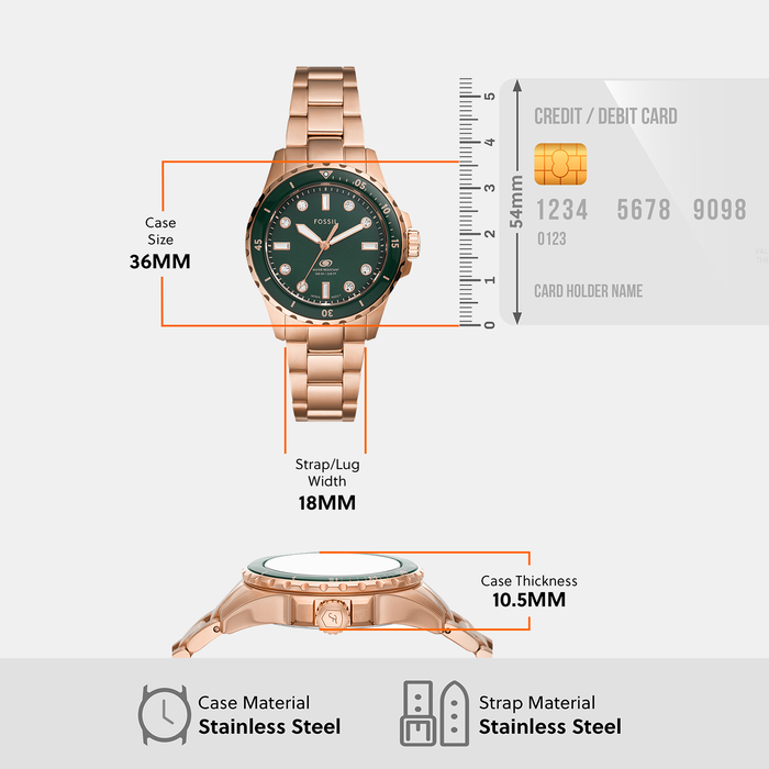 Fossil Stainless Steel Round watch