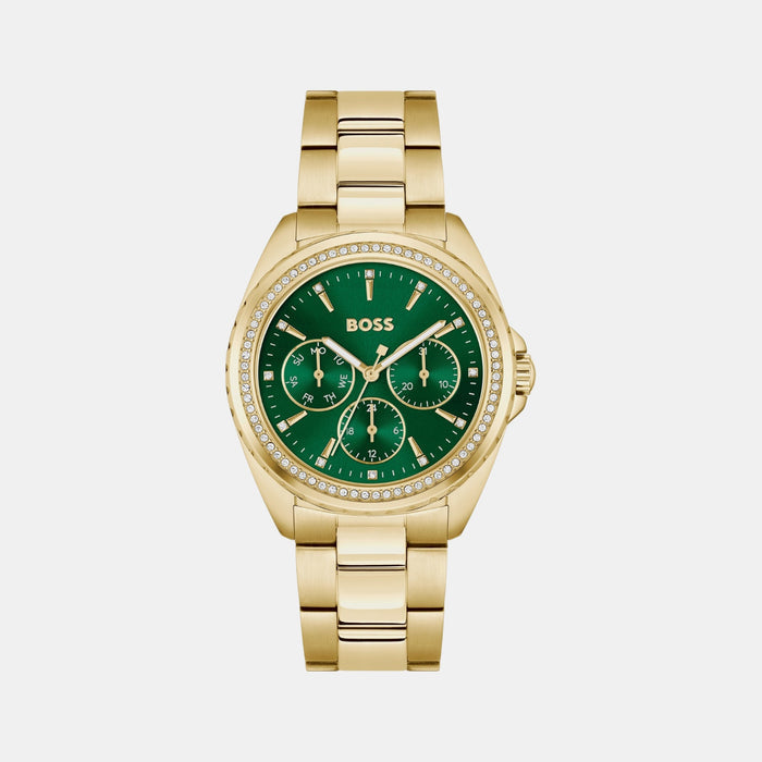 Boss Atea Women Quartz Green Dial Multi-Function Stainless Steel Watch 1502714