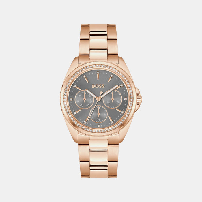 Boss Atea Women Quartz Grey Dial Multi-Function Stainless Steel Watch 1502711