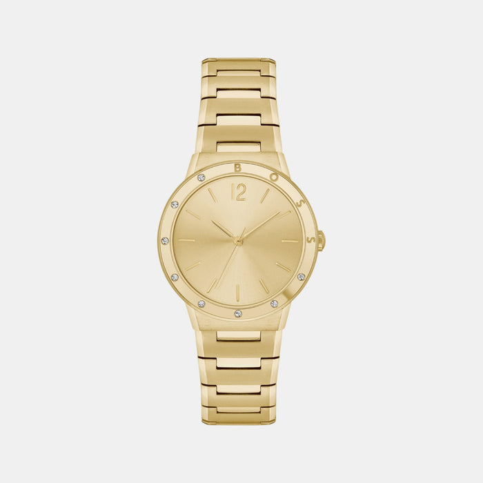 Boss Breath Women Quartz Gold Dial Analog Stainless Steel Watch 1502715