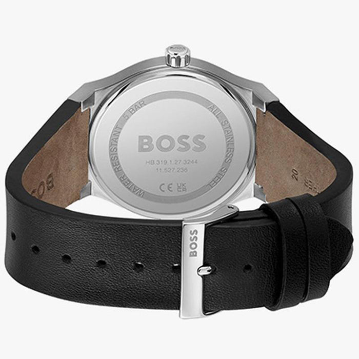 Boss Candor Men Quartz Black Dial Analog Leather Watch 1514075