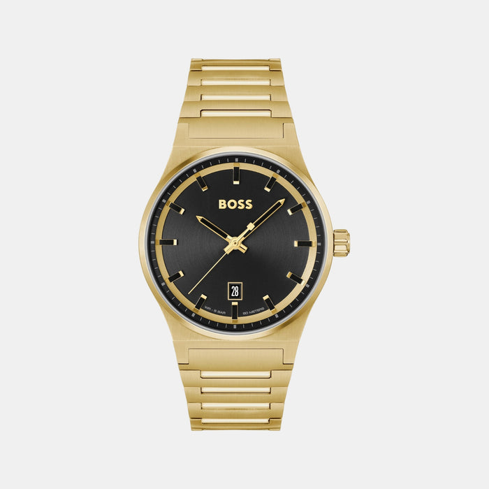 Boss Candor Men Quartz Black Dial Analog Stainless Steel Watch 1514077