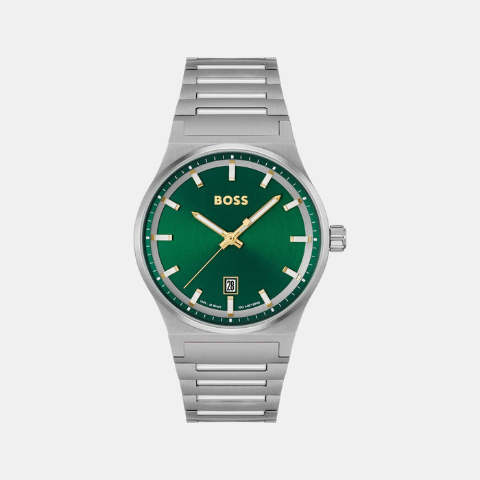 Boss Candor Men Quartz Green Dial Analog Stainless Steel Watch 1514079