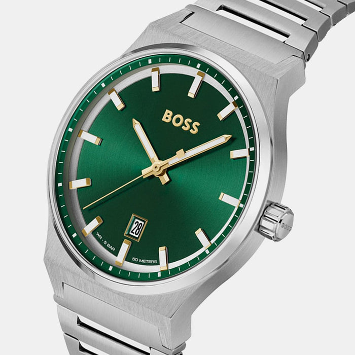 Boss Candor Men Quartz Green Dial Analog Stainless Steel Watch 1514079