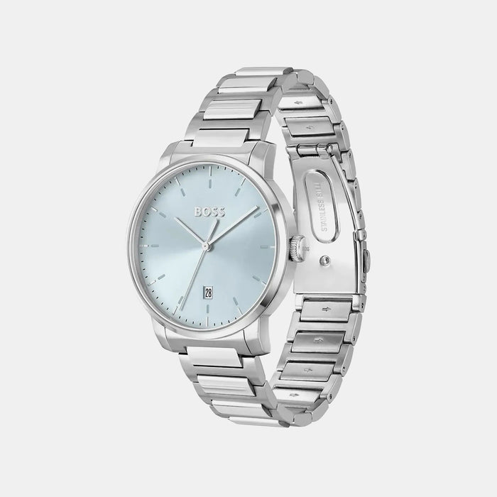 Boss Dean Men Quartz Blue Dial Analog Stainless Steel Watch 1514132