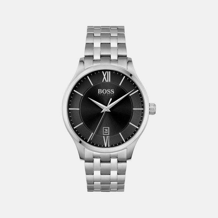 Boss Elite Men Quartz Black Dial Analog Stainless Steel Watch 1513896