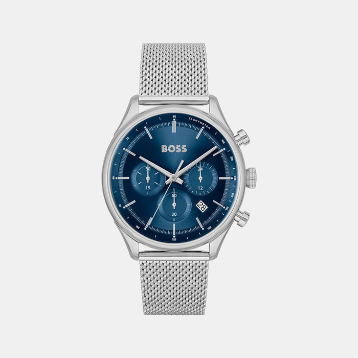 Boss Gregor Men Quartz Blue Dial Chronograph Mesh Watch 1514052