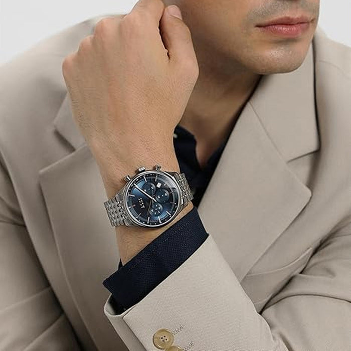 Boss Gregor Men Quartz Blue Dial Chronograph Stainless Steel Watch 1514083