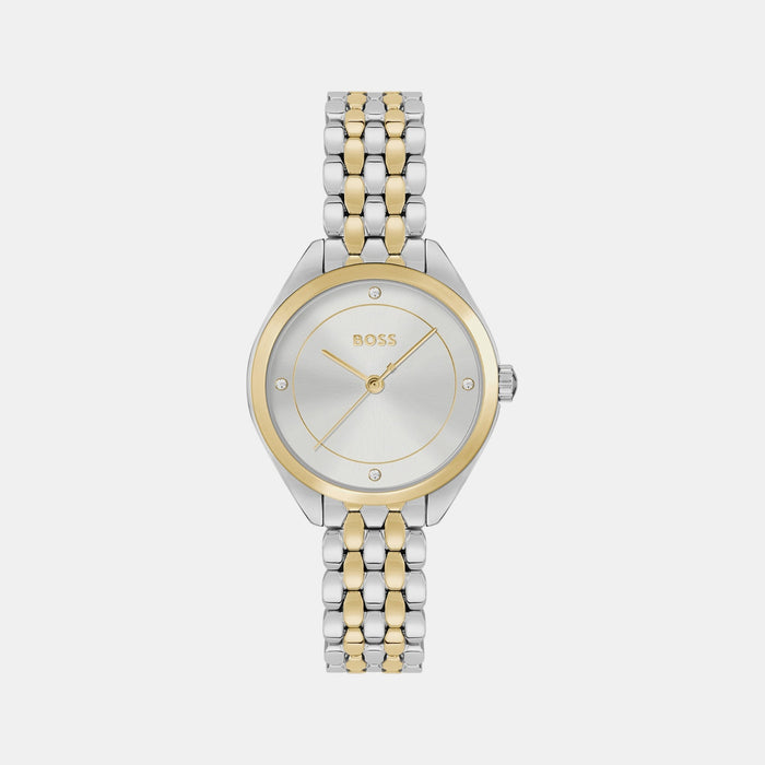 Boss Mae Women Quartz Silver Dial Analog Stainless Steel Watch 1502724