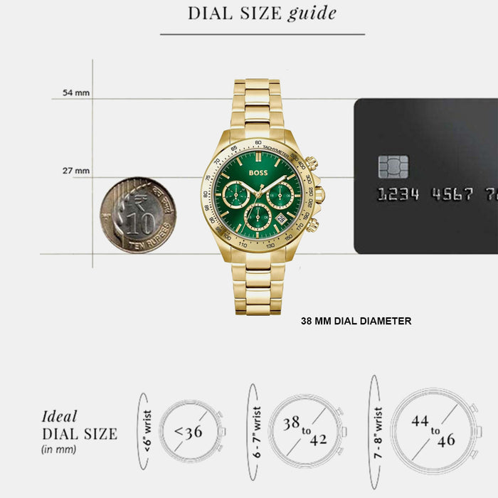 Boss Novia Women Quartz Green Dial Multi-Function Stainless Steel Watch 1502750