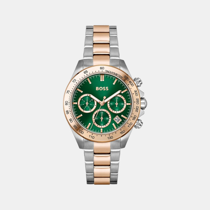 Boss Round Green Chronograph watch