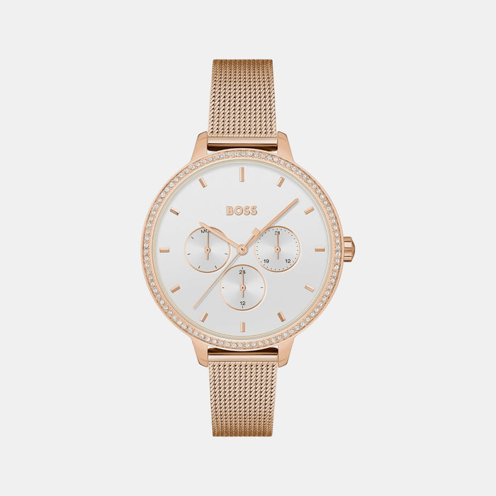 Boss Prime Women Quartz White Dial Multi-Function Mesh Watch 1502663