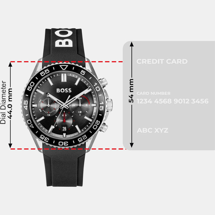 Boss Runner Men Quartz Black Dial Chronograph Silicone Watch 1514141