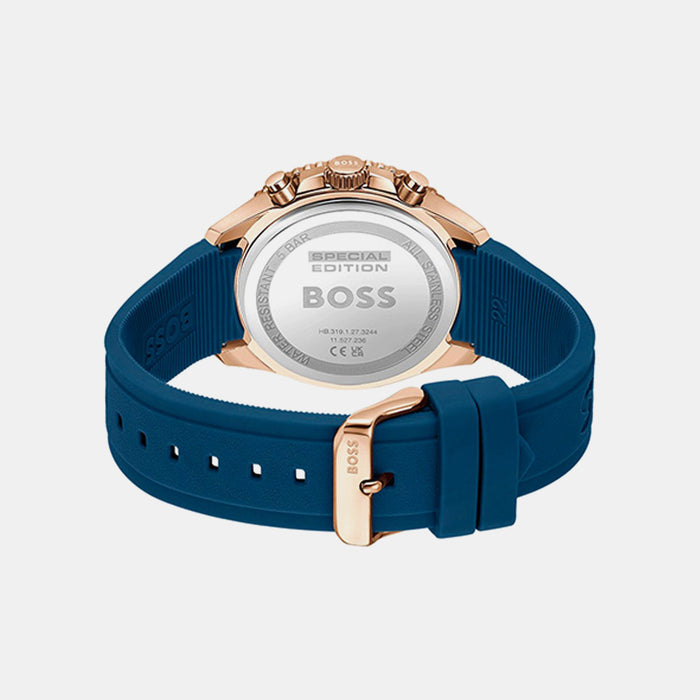 Boss Runner Men Quartz Blue Dial Chronograph Silicone Watch 1514169