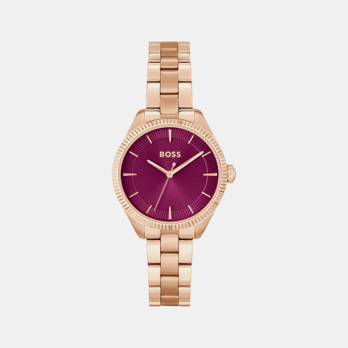 Boss Sage Women Quartz Red Dial Analog Stainless Steel Watch 1502728