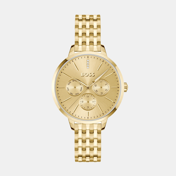 Boss Round Gold Multi-Function watch