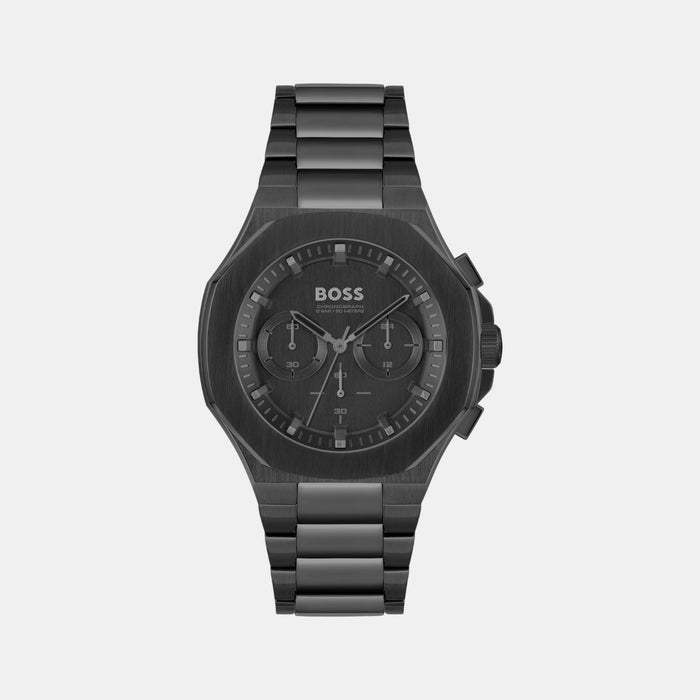 Boss Taper Men Quartz Black Dial Chronograph Stainless Steel Watch 1514088