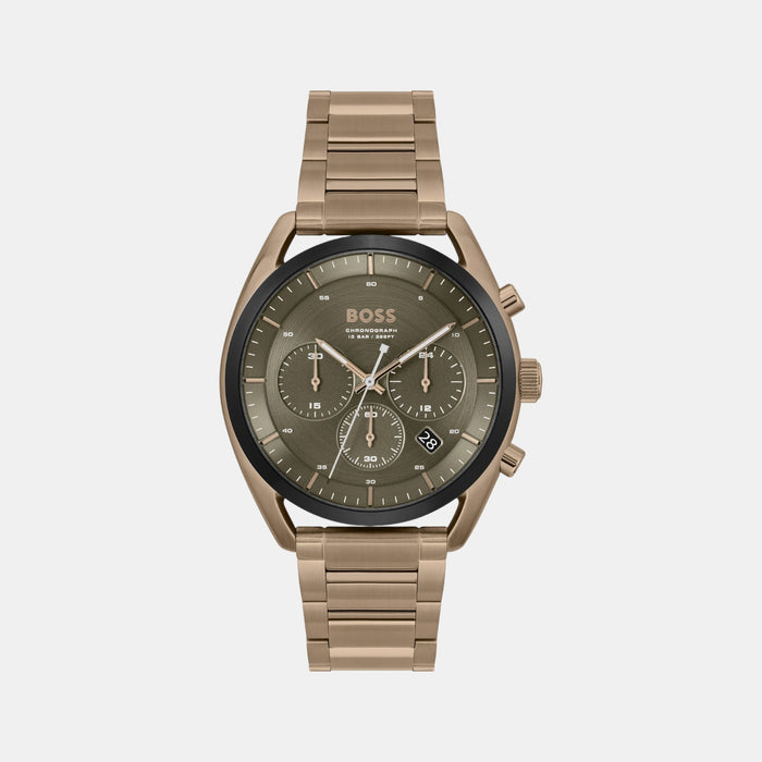 Boss Top Men Quartz Green Dial Chronograph Stainless Steel Watch 1514094