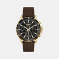 Boss Troper Men Quartz Black Dial Chronograph Leather Watch 1514100