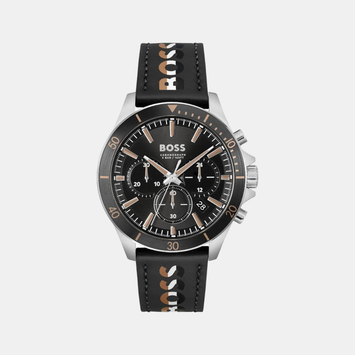 Boss Round Black Chronograph watch