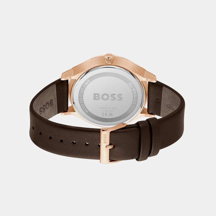 Boss Tyler Men Quartz Blue Dial Multi-Function Leather Watch 1514103