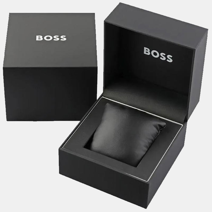 Boss Walker Men Quartz Black Dial Analog Stainless Steel Watch 1514136