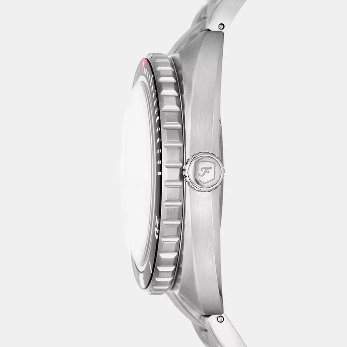 Breaker Men Quartz White Dial Analog Stainless Steel Watch FS6063