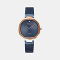 Brilliant Women Quartz Blue Dial Analog Stainless Steel Watch V277LXVLML