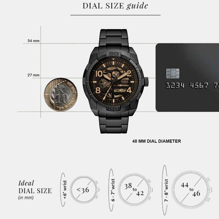 Bronson Men Automatic Black Dial Analog Stainless Steel Watch ME3256