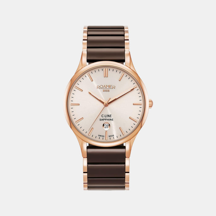 Male Beige Analog Stainless Steel Watch 658833 49 35 63