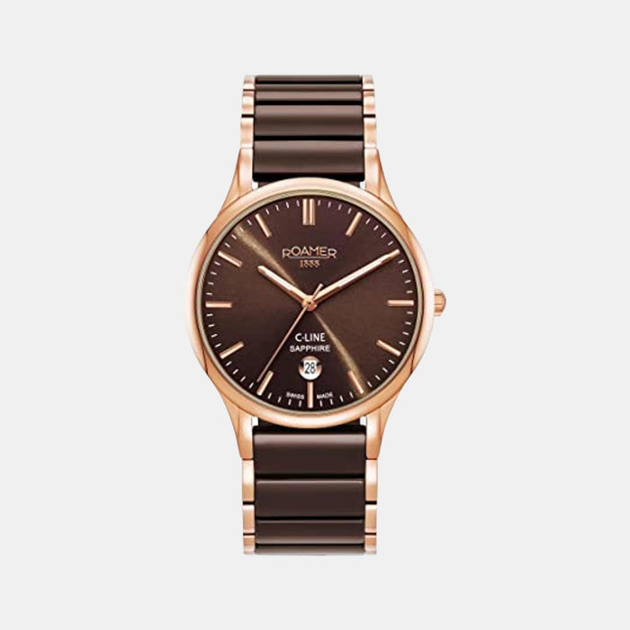 Male Brown Analog Ceramic Watch 658833 49 65 63