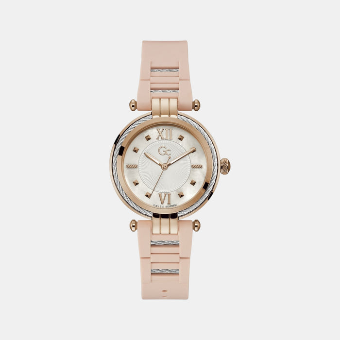 Cablebijou Women Quartz White Dial Analog Silicone Watch Y56005L1Mf
