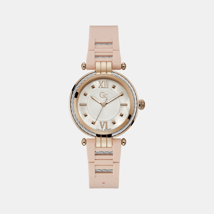 Cablebijou Women Quartz White Dial Analog Silicone Watch Y56005L1Mf