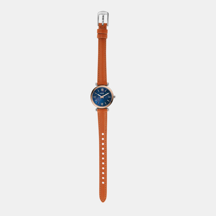 Carlie Women Quartz Blue Dial Analog Leather Watch ES4701